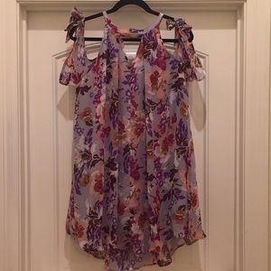 Floral print mini dress - (A-23)
